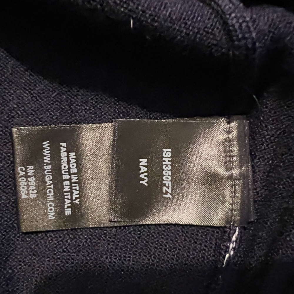 Bugatchi Men's Dark Blue Zip-Up Sweater - Picture 5 of 6